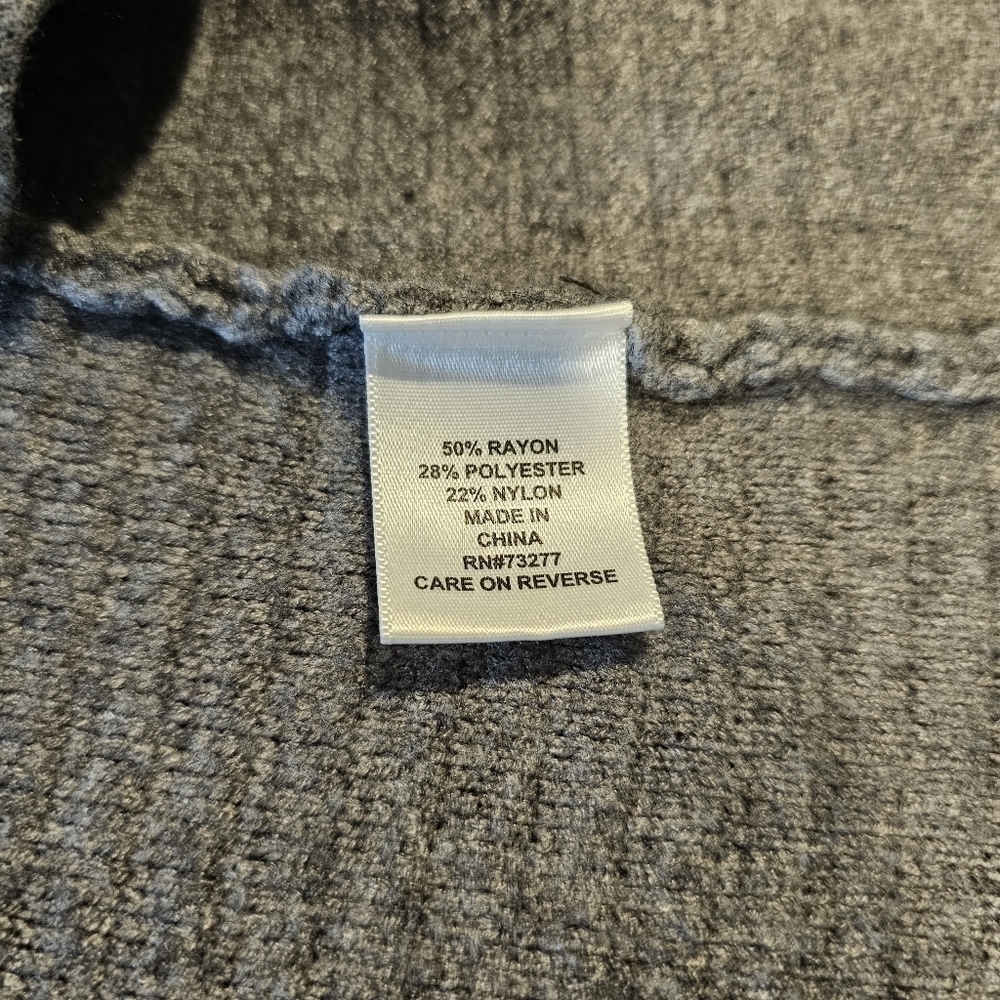 ELLE Black & Gray Open Front Long Color block Cardigan Sweater sz S - Picture 8 of 12